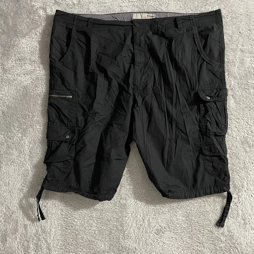 Plugg Cargo Shorts Mens 52 Black Pockets Bermuda Outdoor Leisure Grunge Stretch